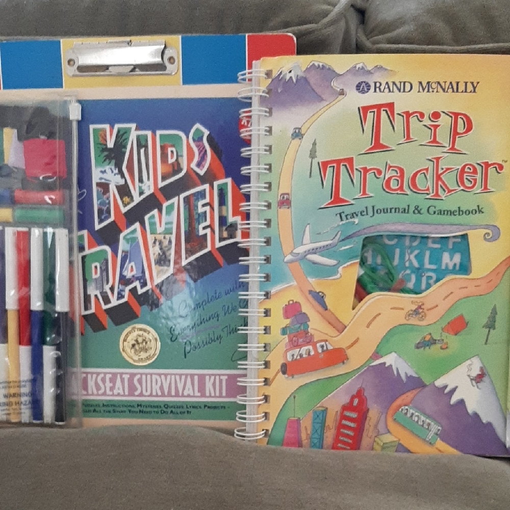 Rand McNally Trip Tracker Travel Journal & Gamebook AND Klutz Kids Travel
